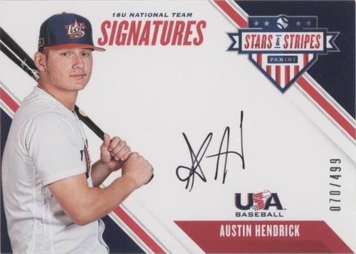 2020 Panini USA Baseball Stars & Stripes - Austin Hendrick #18U-AH