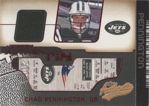 2002 Fleer Authentix Chad Pennington #JA-CP