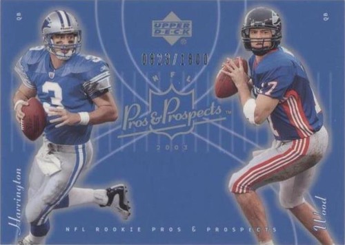 2003 Upper Deck Pros & Prospects Joey Harrington Juston Wood #140