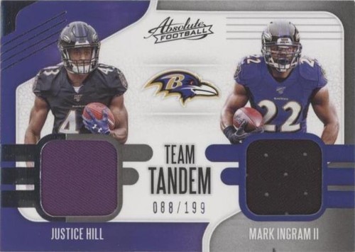 2019 Panini Absolute Justice Hill Mark Ingram #TTM-BR1