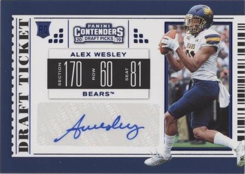2019 Panini Contenders Draft Picks Alex Wesley #147