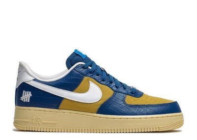 Nike Air Force 1 Low SP Undefeated 5 On It Blue Yellow Croc Size 10, DS BRAND