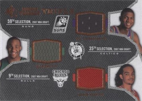 2007-08 SP Rookie Threads - Joakim Noah/Glen Davis/D.J. Strawberry #TRT-NDS