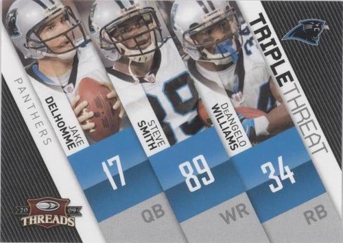 2009 Donruss Threads DeAngelo Williams Jake Delhomme Steve Smith #1