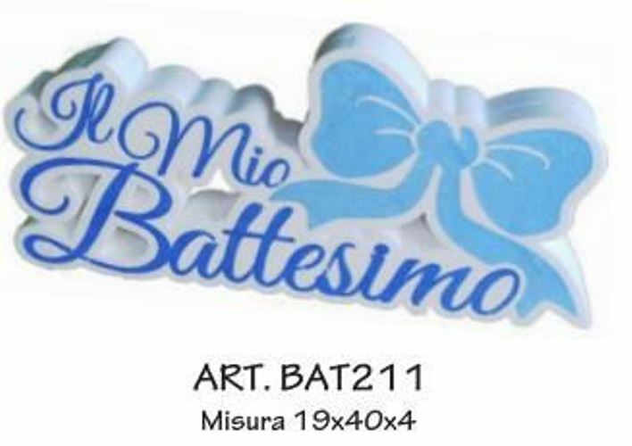 Decorazione Scritta In Polistirolo Il Mio Battesimo 40x19x4cm bal