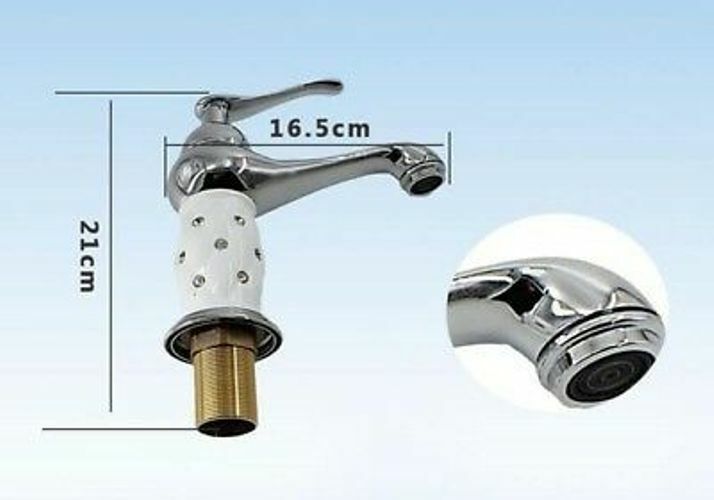 Bagno Lavandino Lavabo Miscelatore Rubinetto Basso Silver Bianco Diamantato dfh