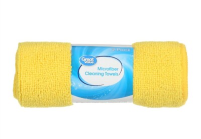 2 Pack (YELLOW) Microfiber Towels 12'' x 15'' Cleaning Dusting Polishing Cloth