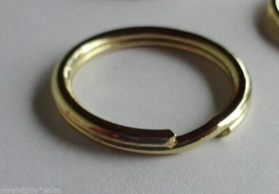 1 (One) Solid Brass Split Key Ring 24mm  0.97''/ 1''  Non Corrosive No Nickel/Lead
