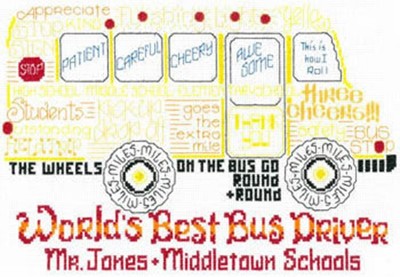 Let's Cheer for the Bus Driver by Imaginating cross stitch pattern