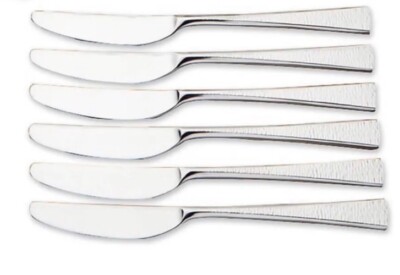 6 Dinner Knives Solid Gorham BISCAYNE Stainless Vietnam Hammered NEW 9 1/8''
