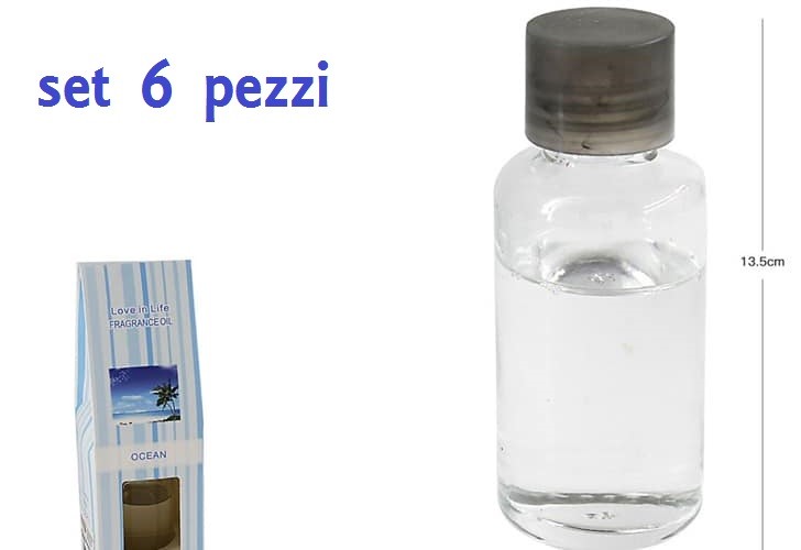Set 6 Oli Essenziali 30ml Aromaterapia Profumo Ambiente Fragranza Oceano dfh