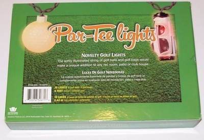 Novelty Golf Lights 10 Lights 8 Feet w/Green Wire NEW