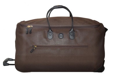 Bric's My Life 28'' 2 Wheeled Bag Cocoa Brown Leather Suede Luggage Travel Soft