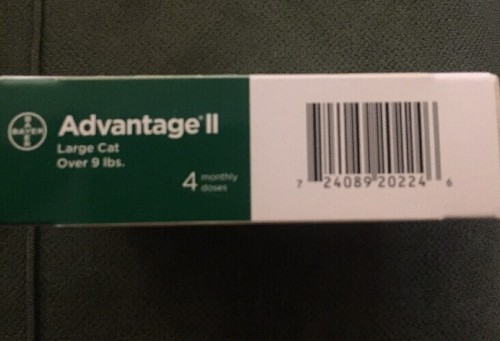 *NEW 2019*Bayer Advantage II Flea Prevention for large Cats 4 doses over 9lbs