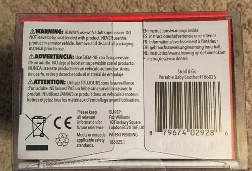 Night Lights Stroll & Go Portable Baby Soother Sound Machine, Owl New Free Ship