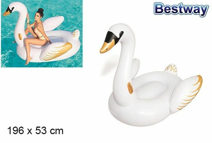Cigno Cavalcabile Con Maniglie Gonfiabile Piscina 169x169cm Mare