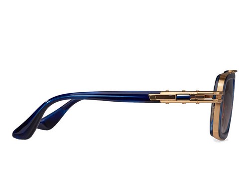 Pre-owned Dita Lxn-evo Dts403-a-03 Blue Swirl Yellow Gold Brown Gradient Lens Sunglasses