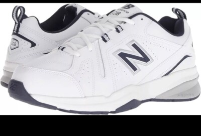 New Balance Men's 608 V5 Casual Comfort Cross Trainer, White/Navy, 10.5M US