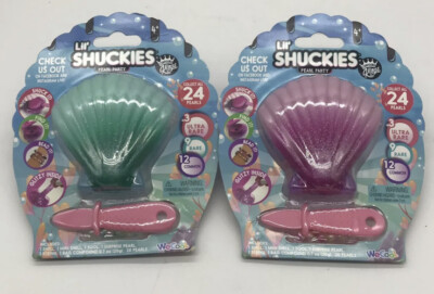COMPOUND KINGS Lil  Shuckies Pearl & Slime Toy Jewelry Making Teal & Pink 2 PK