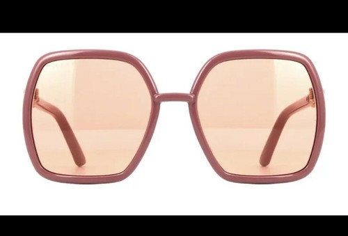 Pre-owned Gucci Gg0890s 003 Women's Pink Frame / Orange Lens Sunglasses