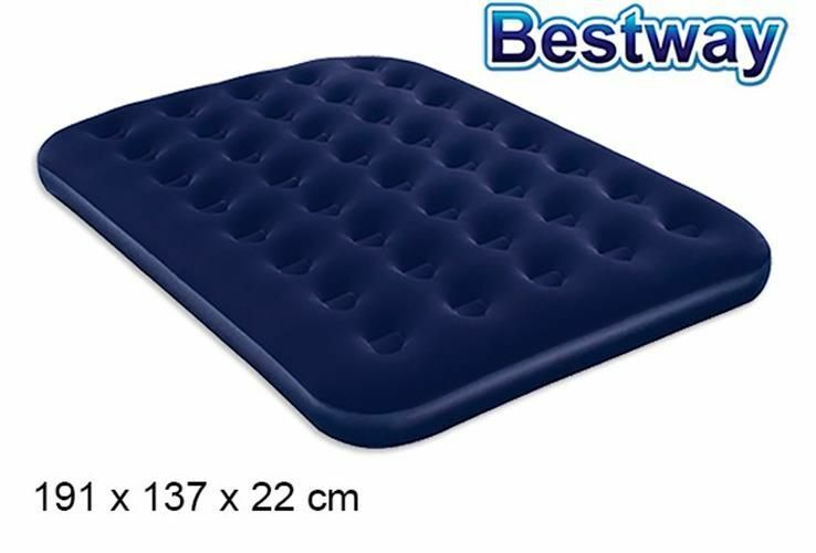 Materasso gonfiabile matrimoniale blu 191x137x22cm per campeggio casa Bestway