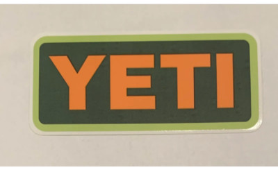 YETI Authentic Sticker Decal Orange and Green   4''x2.75''
