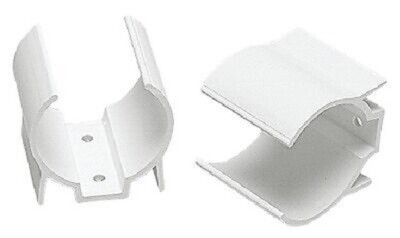 Beckson CM-2 Clip-Mate White Plastic Clip for 1-1/2''-2'' D Poles, 2 Pieces