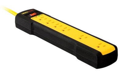 360 Electrical 36003 Black/Yellow Pro Heavy Duty Surge Strip 8 ft. with Hexacore