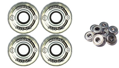 KRYPTONICS CRUISE 62MM 78A CLEAR Longboard Skate Wheels + ABEC 9 BEARINGS