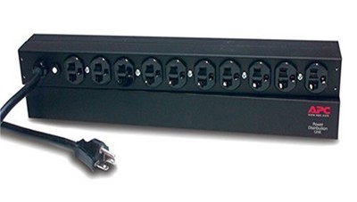 APC Rack Mount PDU, Basic 100V-120V/20A, (10) Outlets, 1U Horizontal Rackmount (
