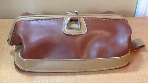 Vintage Talon Zipper Luggage Travel Shaving Accessory Bag Two Tone Print Lining