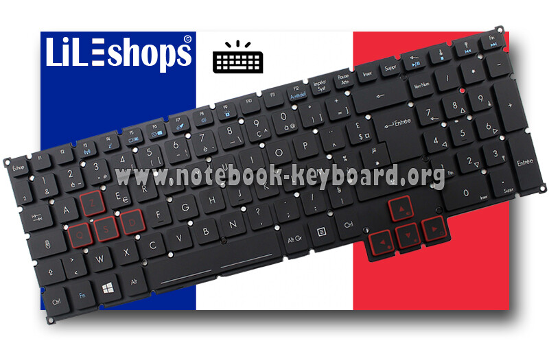 Clavier FranÃ§Ais Original Pour Acer Predator 15 G9-591 G9-591r G9-592 G9-593 Red