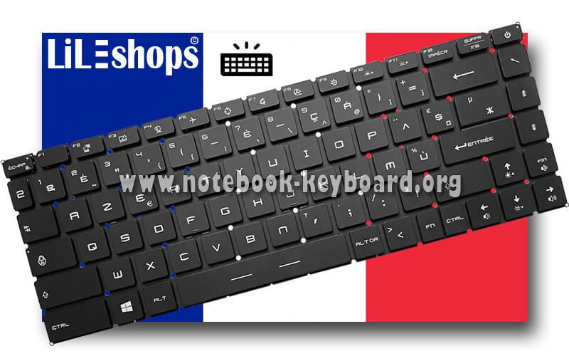 Clavier FranÃ§Ais Original Pour Msi Ge66 Raider - 10sd 10se 10sf 10sfs 10sgs Rgb