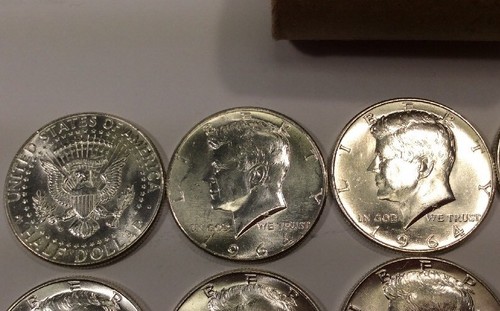 1964-P Kennedy Silver Half Dollars GEM BU+ From Original Roll