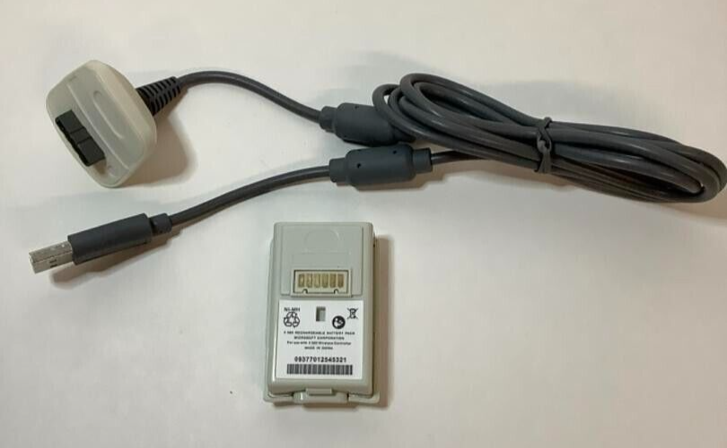 NEW Play & Charge Kit WHITE for XBOX 360 Game Hand Controller Battery+USB Cable