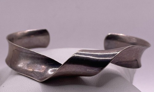 Sterling Silver Twist Cuffed Bangle Bracelet (12.29gr) | eBay