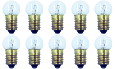 Box of 10 #432 Miniature Lamp Bulb for Lionel, E10, 18V, 4.5 Watt