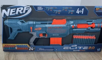 Nerf Elite 2.0 Echo CS-10 Blaster, 24 Darts, 10-Dart Clip, Removable Barrel