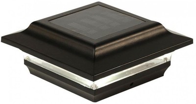 Solar Post Cap 2 Pack Classy Caps Outdoor 4x4 Vinyl Black Aluminum Imperial NEW