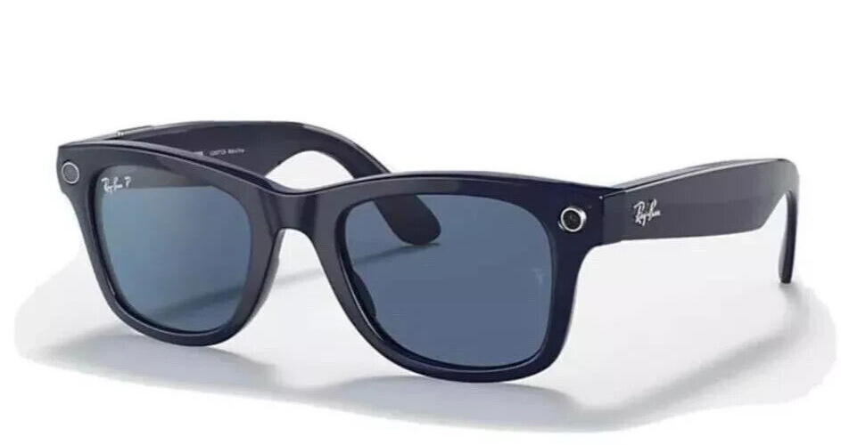 Ray-Ban Stories Meteor Smart Glasses Blue Frames Polarized