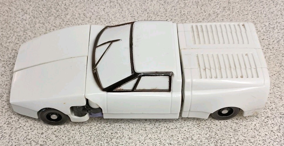 Transformers Hungarian Bootleg Lamborghini Sports Car 1980s White Purple Vintage