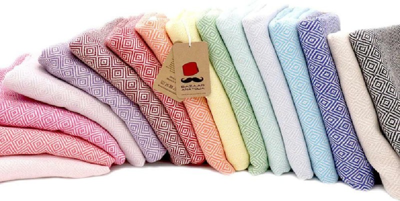 Bazaar Anatolia Diamond Turkish Towel 100% Cotton Peshtemal Bath Towel 77x38 Thi