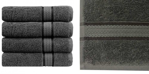 Cotton Craft Ultra Soft 4 Pack Oversized Extra 4 Bath Towel, Charcoal