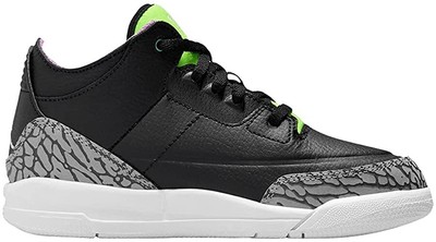 Little Kids Jordan 3 Retro SE, черный/белый-зеленый электрик (DA2306 003) — 1