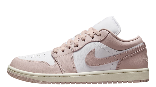 Женские кроссовки Jordan 1 Low White/Pink Oxford-Sail (DC0774 162)