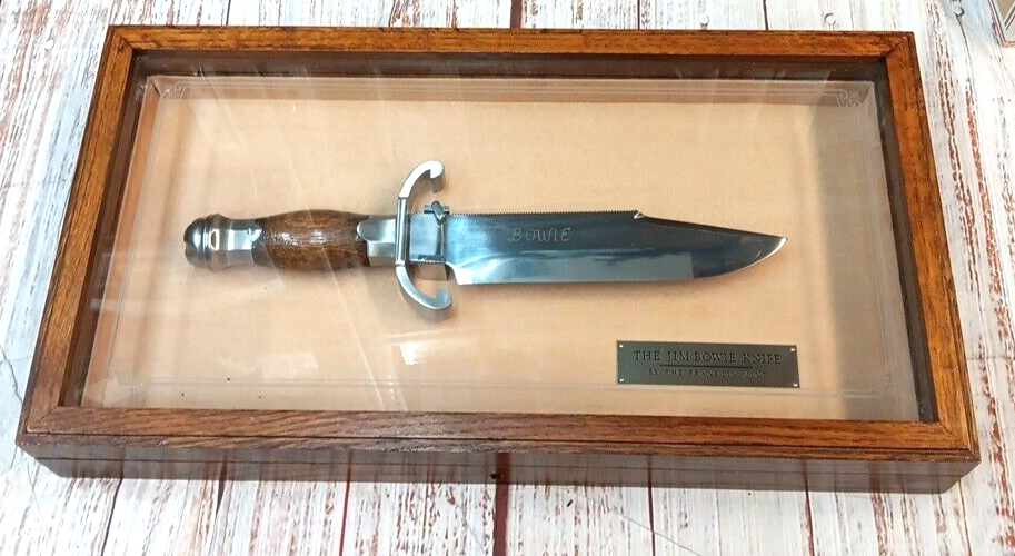 Franklin Mint The Jim Bowie Knife With Wood Display Case Franklin Mint The Jim Bowie Knife With Wood Display Case