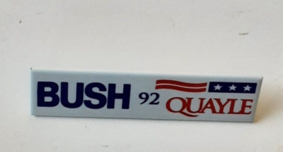 Vintage Presidential Campaign Election Button Pin Tab  BUSH QUAYLE 1990