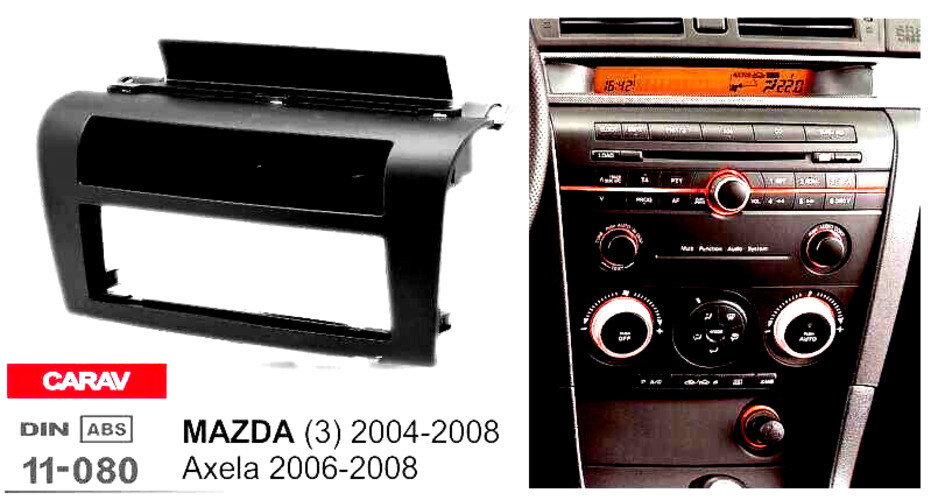 1DIN Autoradio Rahmen Radioblende kompatibel mit MAZDA 3 2004-2008