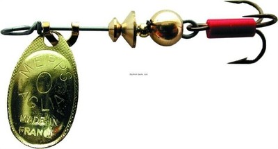 Mepps B0 G Aglia In-Line Spinner 1/12 oz, Plain Treble Hook, Gold Blade