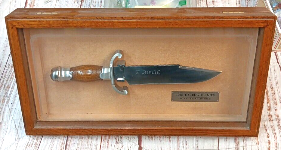 Wood Display Case | Franklin Mint The Jim Bowie Knife Wood Display Case | Franklin Mint The Jim Bowie Knife